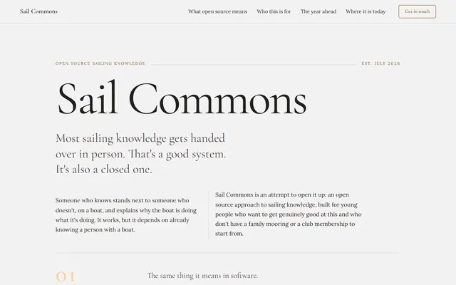 Screenshot of sailcommons.com